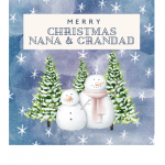 Christmas snow family