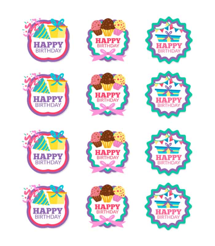 Birthday Cupcake Toppers Edible Images