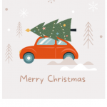 Car with Christmas tree