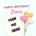 Birthday Cake Topper with balloons